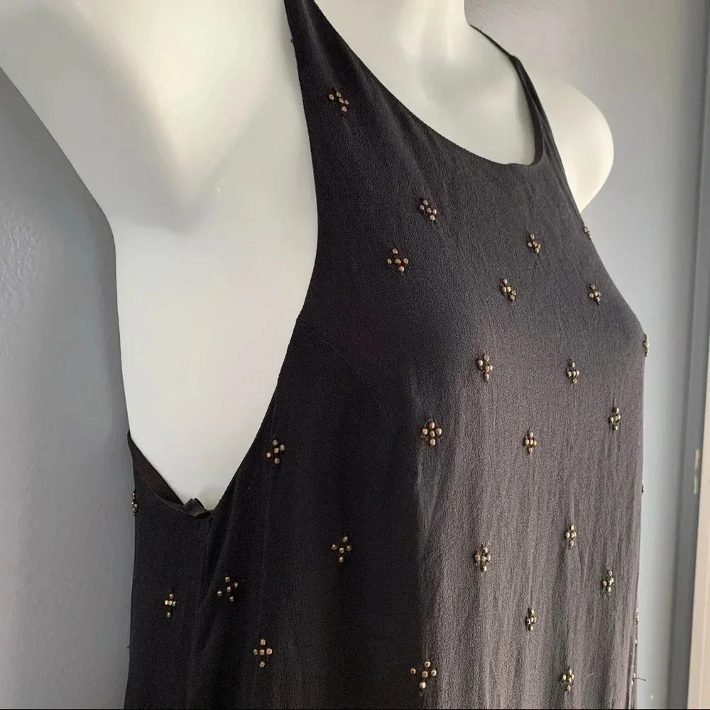 Joie 100% Silk Beaded High Neck Caviar Top NWT Size XS - Picture 5 of 12